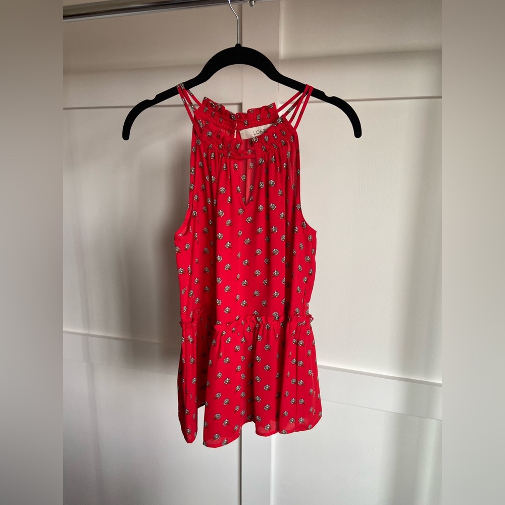 LOFT floral peplum tank